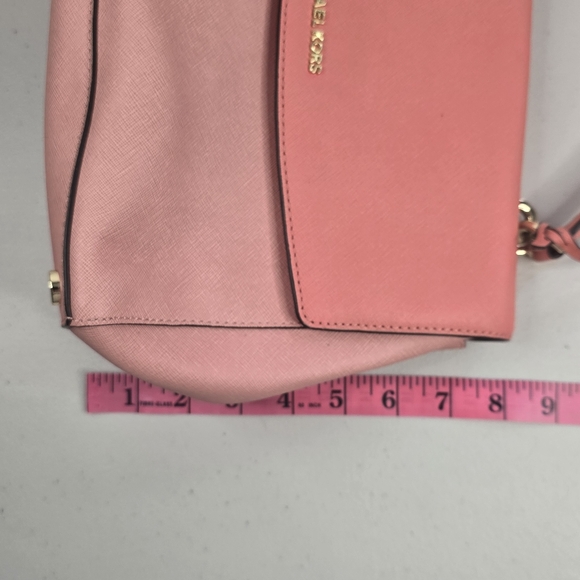 MICHAEL KORS Ava Peach Pink Saffiano Leather Satchel Bag Purse Authentic EUC! - Picture 11 of 12